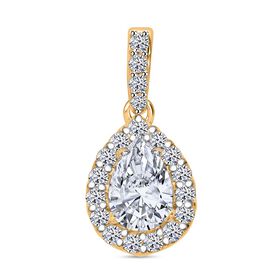 LUXURIANT DIAMOND- SGL zertifizierter VS-EF Labor Diamant Anhänger, 925 Silber Gelbgold Vermeil - 1 ct.