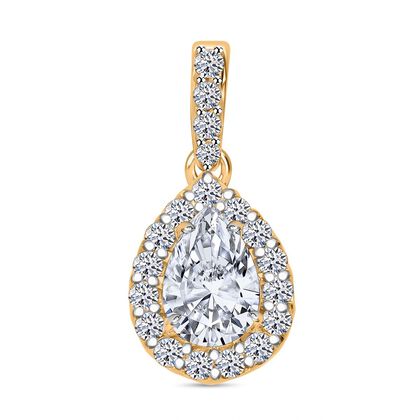 LUXURIANT DIAMOND - Lab Grown Diamant VS-EF SGL zertifiziert Anh&auml;nger 925 Silber Gelbgold Vermeil ca. 1.00ct