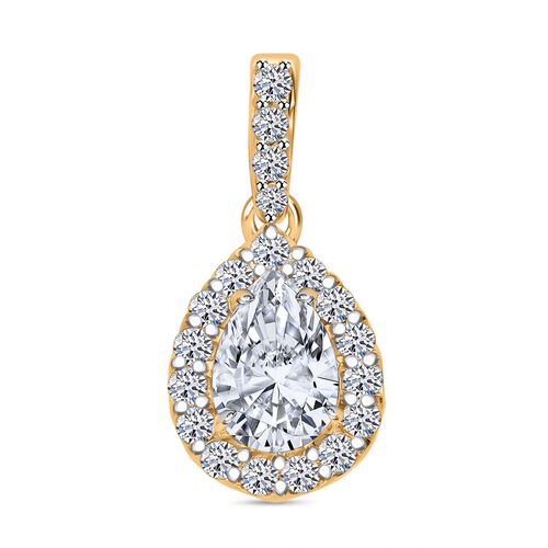 LUXURIANT DIAMOND- SGL zertifizierter VS-EF Labor Diamant Anhänger, 925 Silber Gelbgold Vermeil - 1 ct. image number 0
