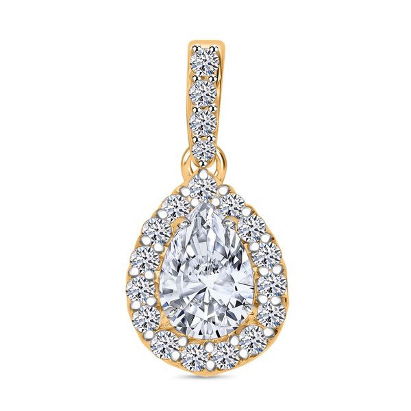 LUXURIANT SGL zertifizierter VS-EF Labor Diamant Anhänger, 925 Silber Gelbgold Vermeil - 1 ct. image number 0