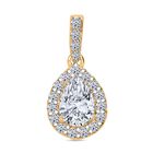 LUXURIANT DIAMOND - Lab Grown Diamant VS-EF SGL zertifiziert Anhänger 925 Silber Gelbgold Vermeil ca. 1.00ct