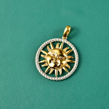 GP - Kanchanaburi Blauer Saphir Anh&auml;nger 925 Silber platiniert und vergoldet