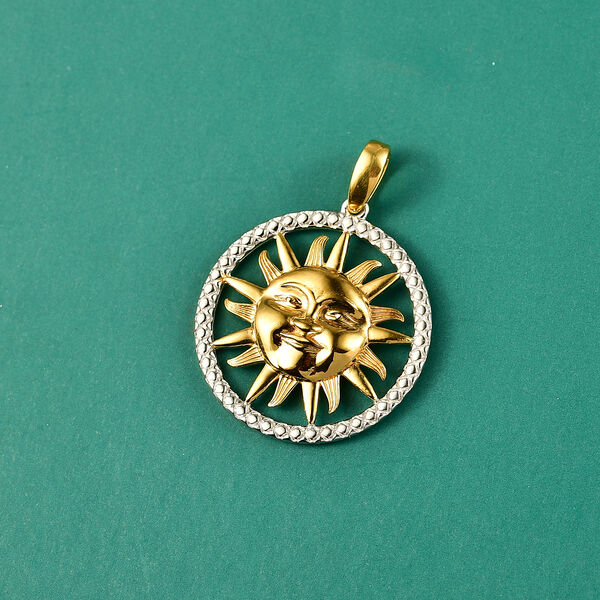 GP - Kanchanaburi Blauer Saphir Anh&auml;nger 925 Silber platiniert und vergoldet image number 1