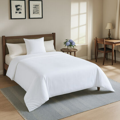 2-teiliges Bambus-Bettbezug-Set, 100% Bambus, Gr&ouml;&szlig;e: Bettdecke: 135x200 cm, Kissen: 80x80 cm, wei&szlig;