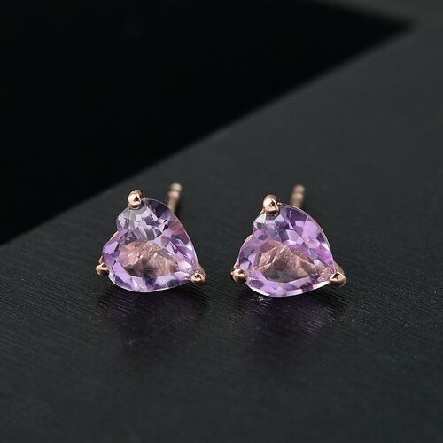 AA Rose De France Amethyst Ohrringe 925 Silber 750 rosévergoldet ca. 2,20 ct. image number 1