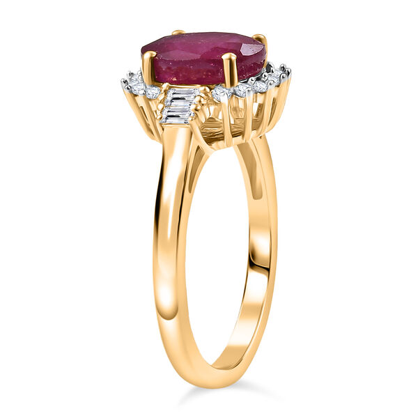 D'Joy afrikanischer Rubin, wei&szlig;er Topas und Zirkon Ring - 3,13 ct. image number 5