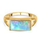 Natürlicher, äthiopischer Welo Opal Ring, 925 Silber Gelbgold Vermeil (Größe 20.00) ca. 1.65 ct