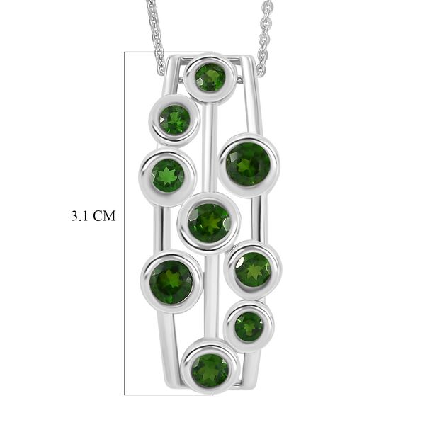 Natürlicher Chromdiopsid Schmuckset 925 Silber rhodiniert ca. 1,80 ct. image number 6