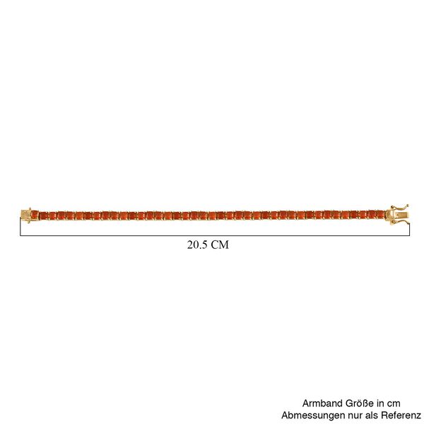 AAA Mexikanischer Purpurroter Feuer Opal Armband ca. 19 cm 925 Silber 750 Gelbgold Vermeil ca. 9.20 ct image number 4