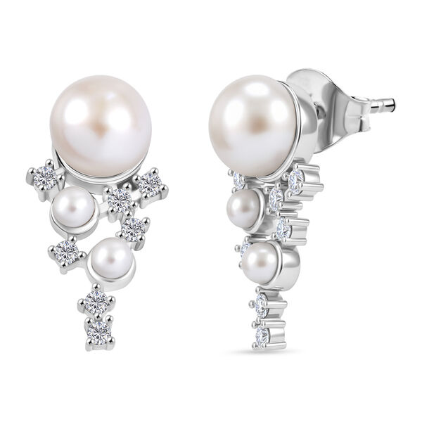 EVER TRUE Süßwasser Perle (7.5-8 mm) Ohrringe Nickelfreies Messing 6.78 ct image number 0