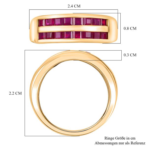 AA Rubin Ring, 925 Silber 750 Gelbgold Vermeil - 2 ct. image number 6