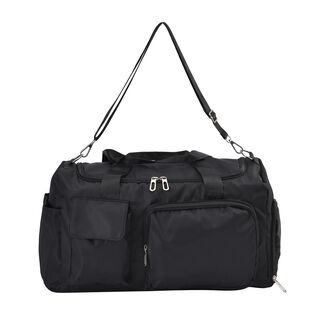 Reisetasche mit vielen Fächern aus wasserfestem Nylon, schwarz