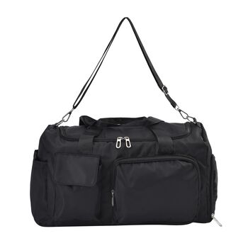 Reisetasche mit vielen F&auml;chern aus wasserfestem Nylon, schwarz