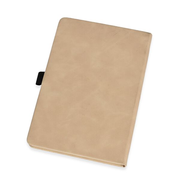 Premium Set; Notizbuch und Taschentagebuch mit geschnitztem, samtigem Hardcover und Kugelschreiber, Beige image number 8