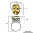 Ouro Verde-Quarz und weißer Zirkon-Ring, 925 Silber platiniert  ca. 22,66 ct image number 5