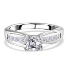 Moissanit Ring, 925 Silber platiniert (Gr&ouml;&szlig;e 20.00) ca. 1.15 ct