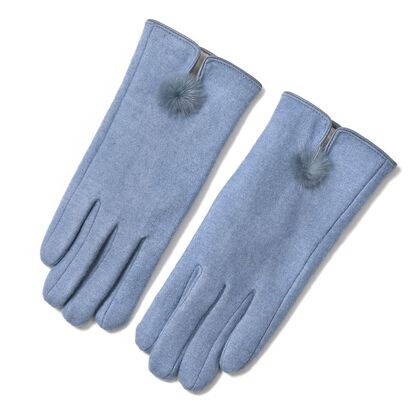 Kaschmir Handschuhe mit Supersoft Mikroplusch futter, Blau