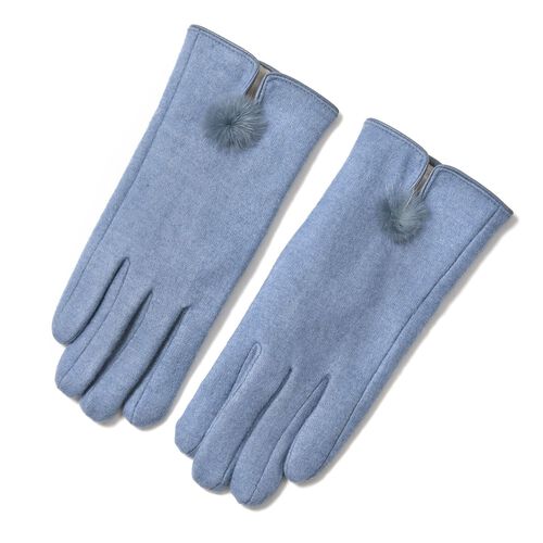 Kaschmir Handschuhe mit Supersoft Mikroplusch futter, Blau image number 0