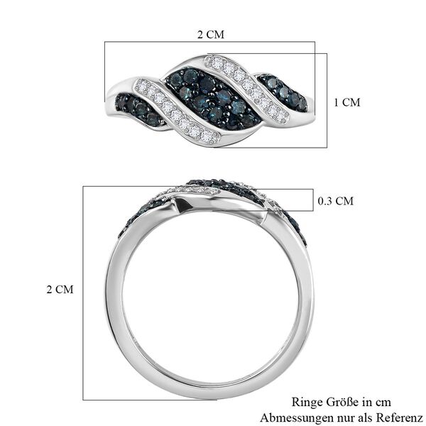 Blauer und wei&szlig;er Diamant-Ring - 0,33 ct. image number 6