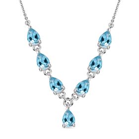 Himmelblaue Topas-Halskette, 45 cm - 3,39 ct.