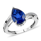 Ceylonfarbener Quarz und Zirkon-Ring, 925 Silber platiniert - 1,77 ct.  image number 3
