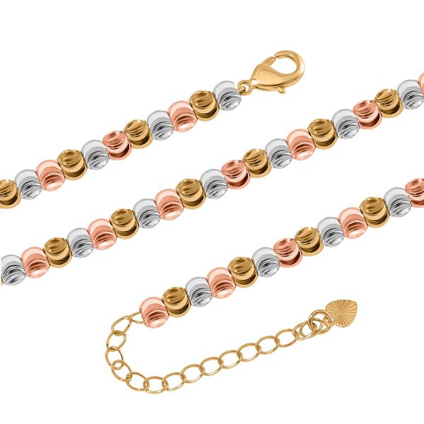 Diamantschliff Kugel-Halskette, Ros&egrave;farben ca. 45 cm + 5 cm Extender, ca. 27,10g image number 2
