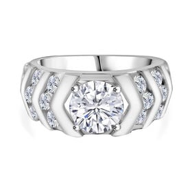 LUSTRO STELLA -Weißer Zirkonia Ring 925 Silber rhodiniert (Größe 17.00)
