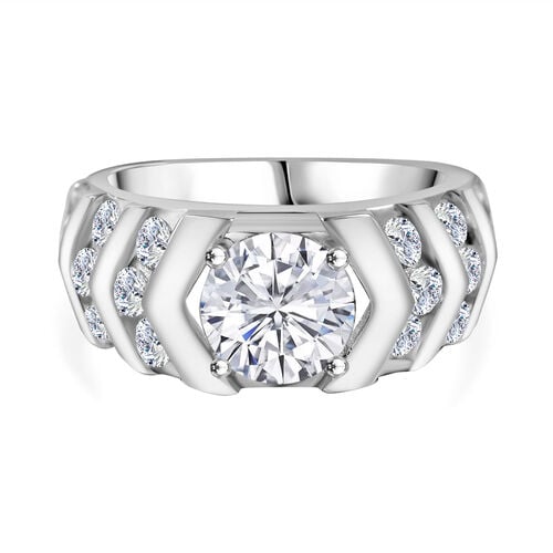 LUSTRO STELLA -Weißer Zirkonia Ring 925 Silber rhodiniert (Größe 17.00) image number 0
