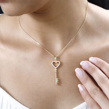 Moissanit Schmuckset 925 Silber Gelbgold Vermeil ca. 0,21 ct.