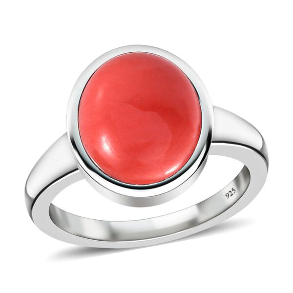 Oregon Pfirsich Opal-Solit&auml;r-Ring, 925 Silber platiniert, 3,45 ct image number 4