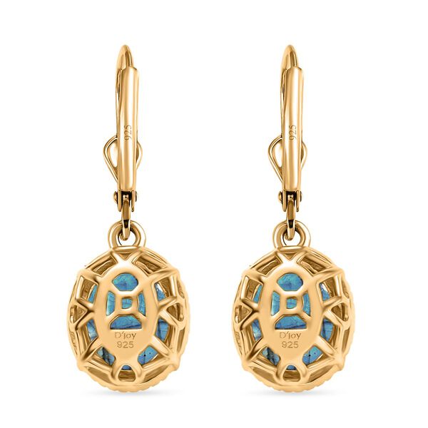 D'Joy AAA Labradorit Ohrringe 925 Silber 750 Gelb Vergoldet ca. 5.29 ct image number 5