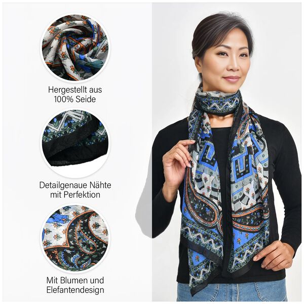 Schal aus Seide, schwarz image number 4