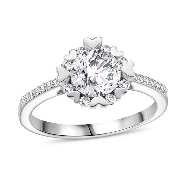 RADIANTA GRA zertifiziert Moissanit (D-VVS) Ring 925 Silber rhodiniert (Größe 16.00) ca. 2.17 ct image number 4