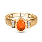 AA orange äthiopischer Welo Opal und Zirkon-Ring - 0,85 ct. image number 0