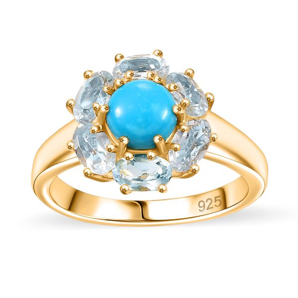 AAA Sleeping Beauty T&uuml;rkis und himmelblauer Topas Ring - 2,62 ct. image number 4