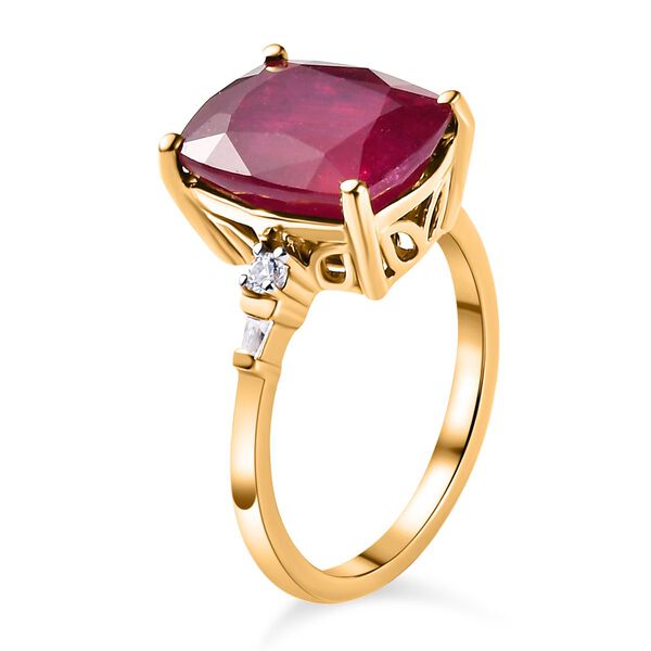 AAA Afrikanischer Rubin und weißer Zirkon-Ring - 7,86 ct. image number 5