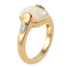 Natürlicher, äthiopischer Opal und Zirkon-Ring, 925 Silber Gelbgold Vermeil  ca. 1,94 ct image number 4
