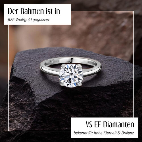 LUXURIANT DIAMOND- SGL zertifizierter VS-EF Labor Diamant Ring in 585 Weißgold - 3 ct. image number 8