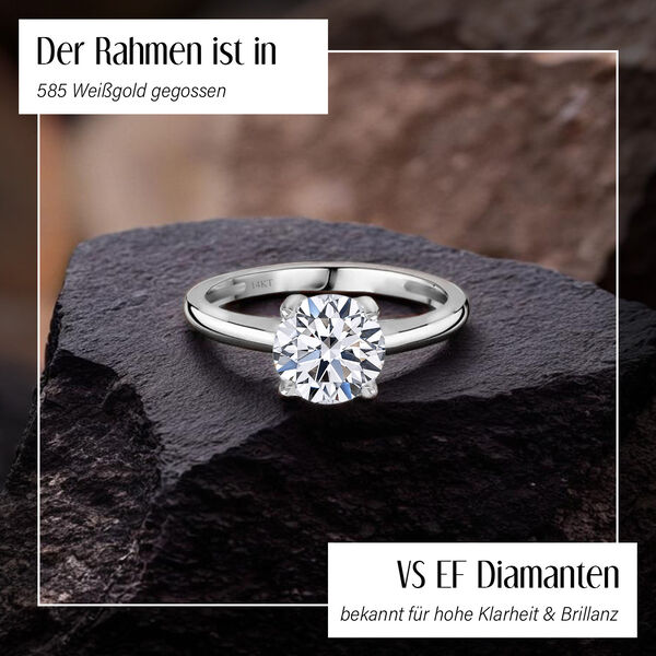 LUXURIANT SGL zertifizierter VS-EF Labor Diamant Ring in 585 Weißgold - 3 ct. image number 8