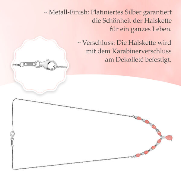 Blush Pfirsich Opal und Zirkon Halskette - 3,83 ct. image number 7