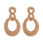 Weißer Kristall Ohrringe, goldfarben