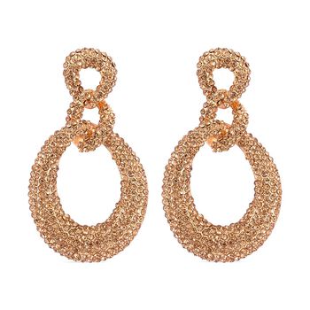 Wei&szlig;er Kristall Ohrringe, goldfarben