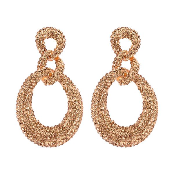 Wei&szlig;er Kristall Ohrringe, goldfarben