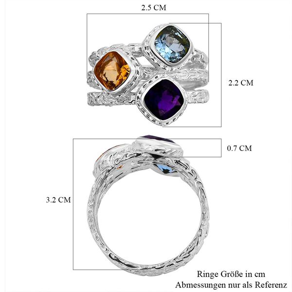 Afrikanischer Amethyst, Citrin und himmelblauer Topas-Ring - 4,72 ct. image number 5