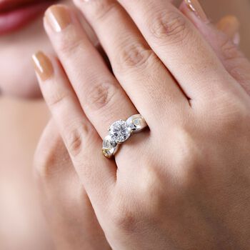 Zweifarbiger Moissanit Ring - 1,72 ct.