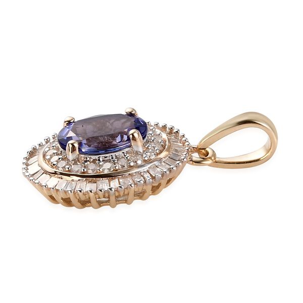 AA Tansanit und Diamant-Halo-Anh&auml;nger, 375 Gelbgold ca. 1,58 ct image number 4