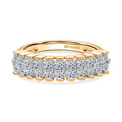 LUXURIANT DIAMOND - Lab Grown Diamant VS-EF SGL zertifiziert Ring 925 Silber 750 Gelbgold Vermeil (Gr&ouml;&szlig;e 17.00) ca. 1.00 ct