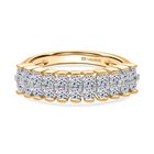 LUXURIANT DIAMOND - Lab Grown Diamant VS-EF SGL zertifiziert Ring 925 Silber 750 Gelbgold Vermeil (Größe 17.00) ca. 1.00 ct