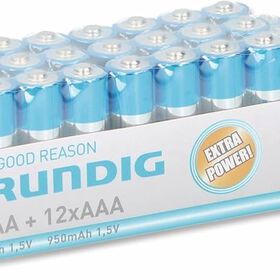 Grundig Alkaline-Batterien, 12x AAA (LR03) und 24x AA (LR6), 36 Stück