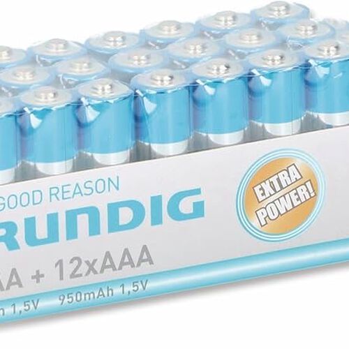 Grundig Alkaline-Batterien, 12x AAA (LR03) und 24x AA (LR6), 36 Stück image number 0